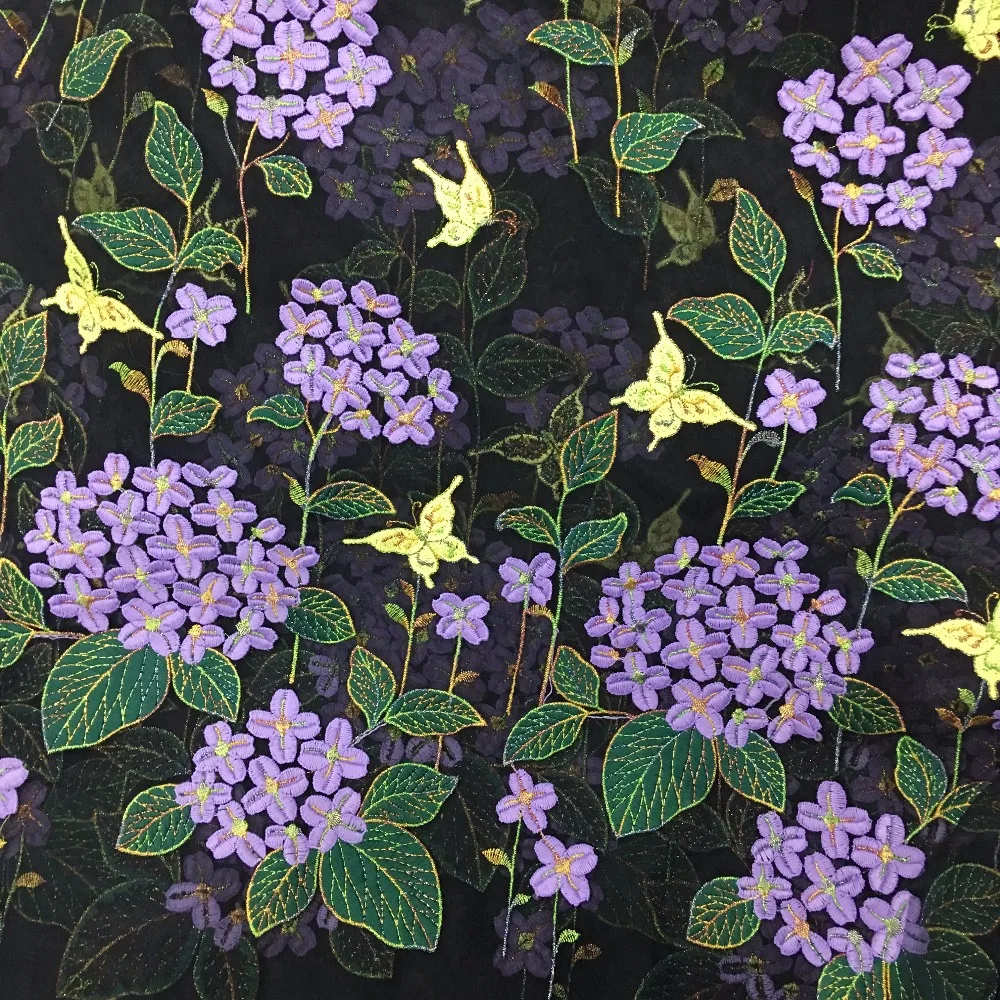 LASUI Новинка 3 цвета Изысканная Гортензия кружевная вышивка бабочки ткань мягкая