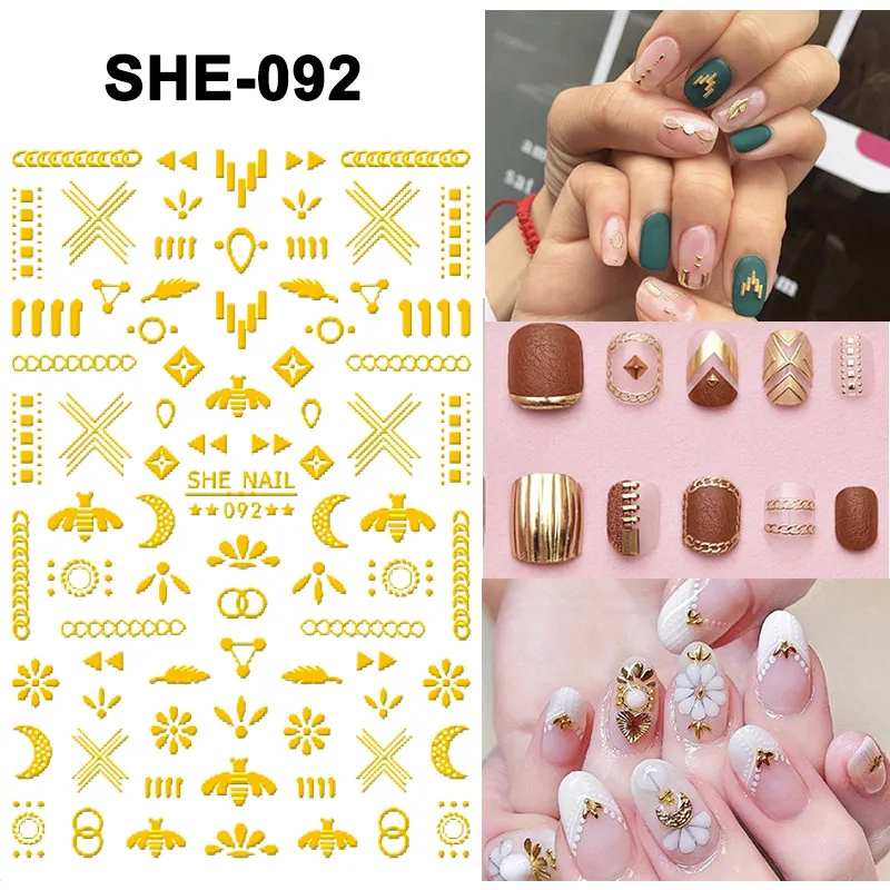 1 лист наклеек для дизайна ногтей Золотая Звезда Луна Маникюр DIY Наклейка