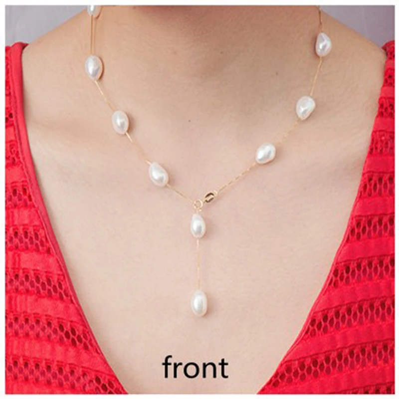 Ожерелье ZHIXI с пресноводным жемчугом ювелирные изделия цепочки в стиле барокко