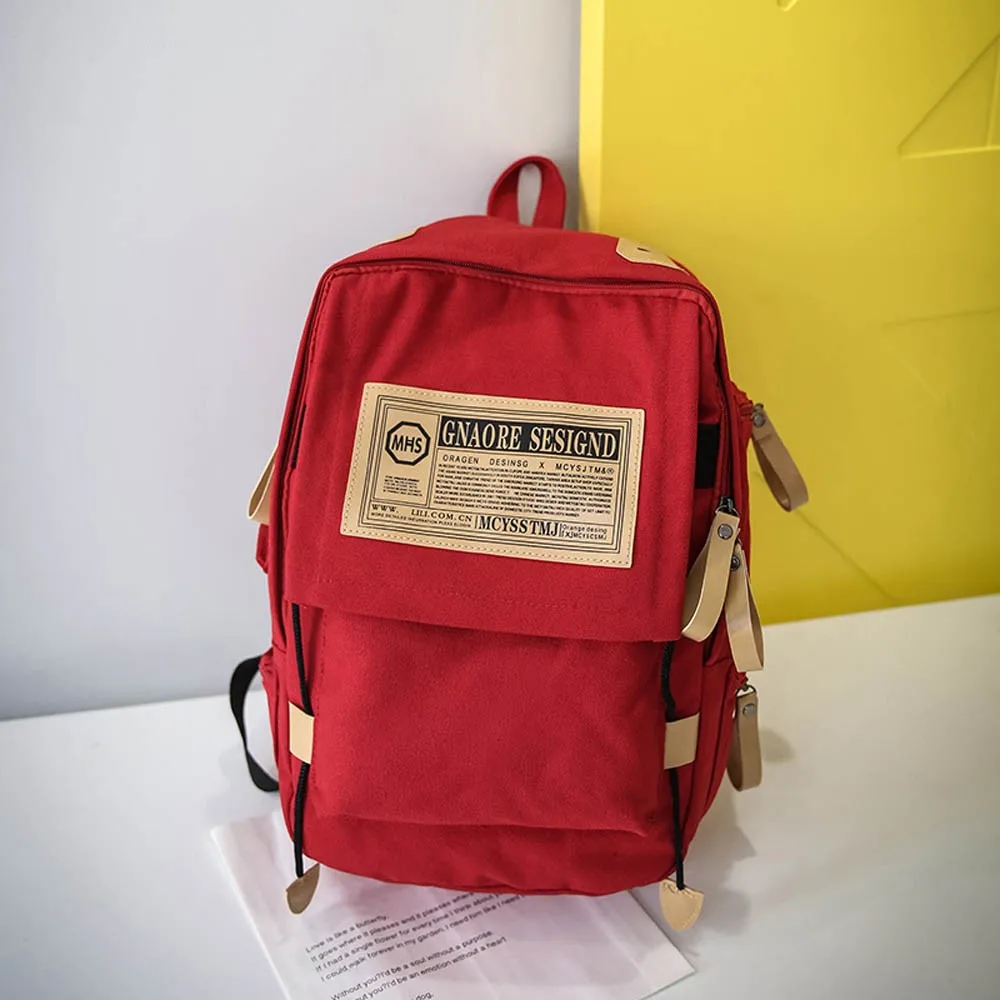 RD Men Women Unisex Backpack Fashion Korean Couple Travel Big Bagpack Preppy Style Zipper Student Bags Nov8 - Цвет: RD