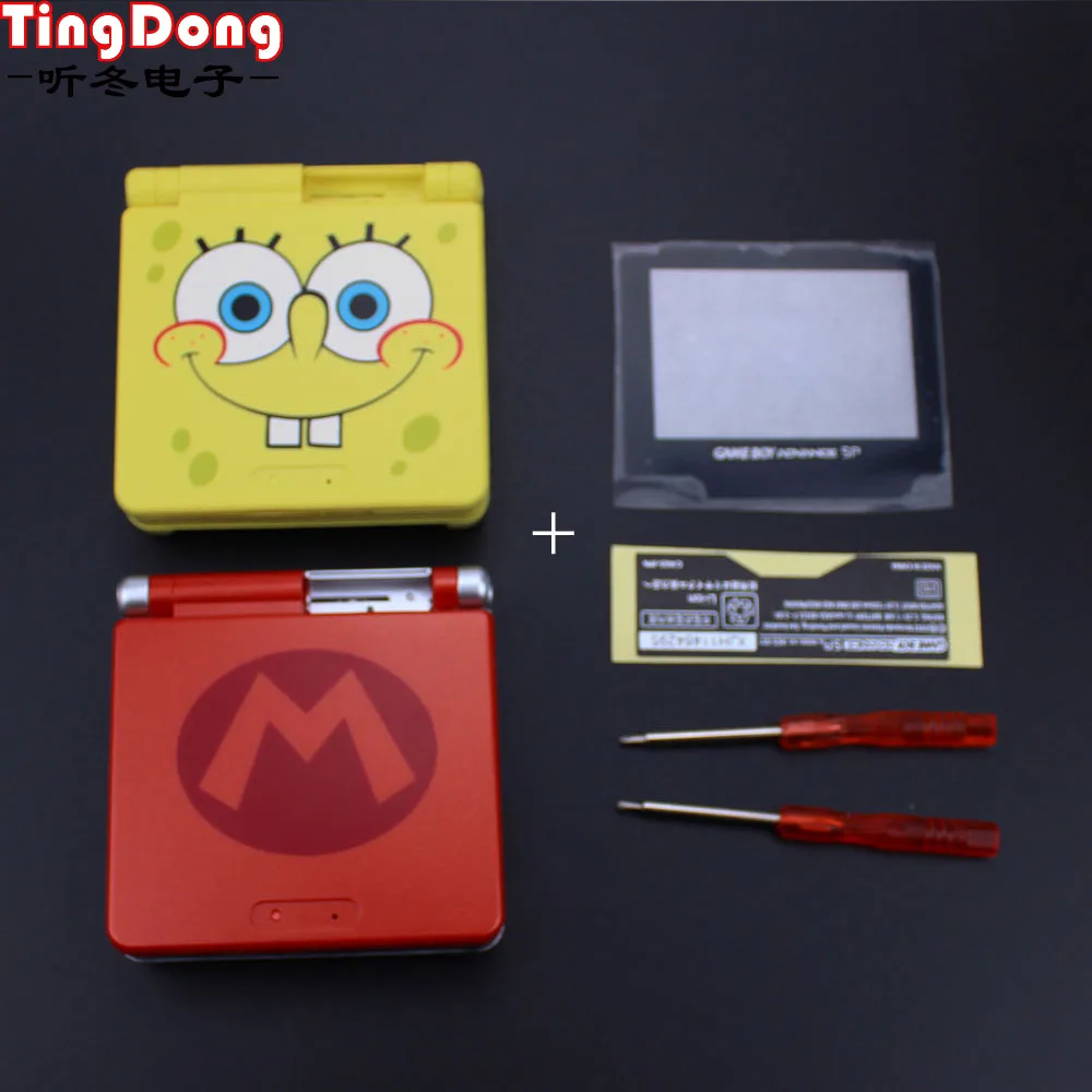 

For SuperMario Full Housing Shell Case Cover Handle Game Console Part Red Color For Nintendo GBA SP For Gameboy Advance SP