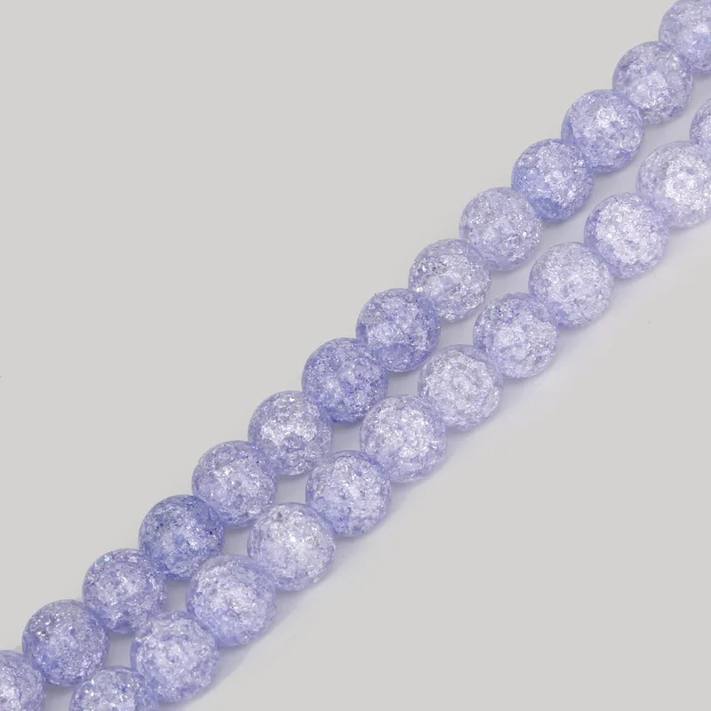 AAA высококачественные треснувшие стеклянные бусины светло-фиолетовые