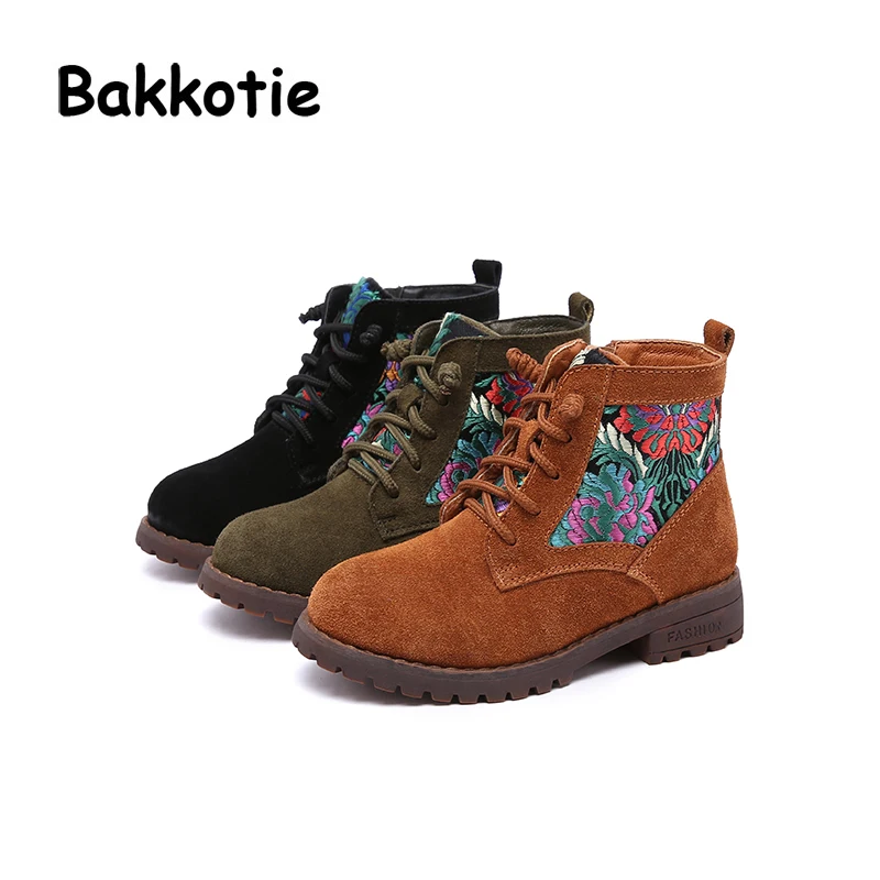 Bakkotie Новинка 2017 года зимние для маленьких девочек броги Стиль на молнии теплые