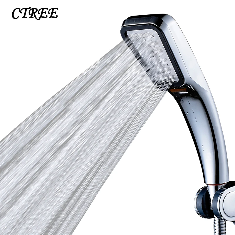 

CTREE Bathroom ABS Shower Head Pressurized Large 300 Small Hole Water Shower Head Stainless Steel Joint Tube Bath Full Set C473