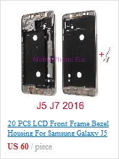 Для samsung Galaxy J5 J7 J510 J710 средняя рамка Корпус Внешняя рамка Шасси+ объектив камеры+ кнопки Запчасти