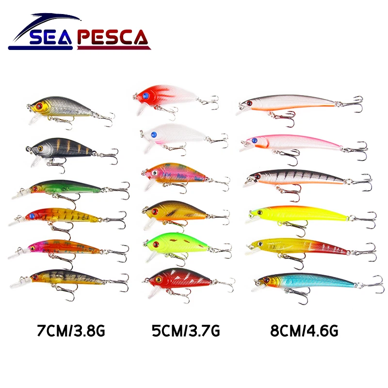 SEAPESCA 18 шт./лот набор рыболовных приманок смешанные 3 модели приманки