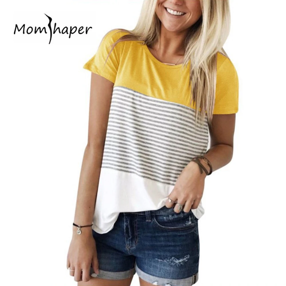 Для женщин Одежда для беременных Лето 2018 г. новый полосатый шить круглый средства