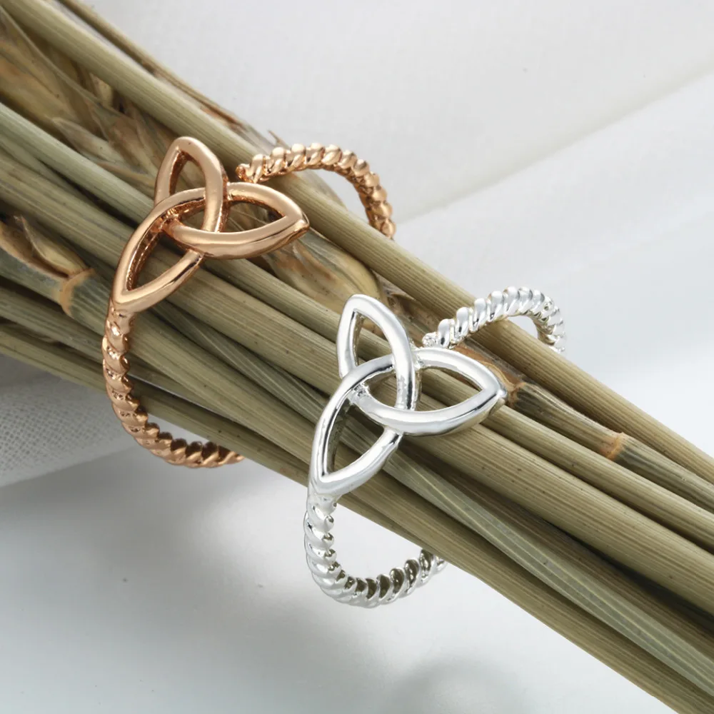 Kinitial 1Pc Knot Ring Trinity Eco Friendly Women Wedding Finger Statement Round Jewelry Geometric Flower Rings | Украшения и
