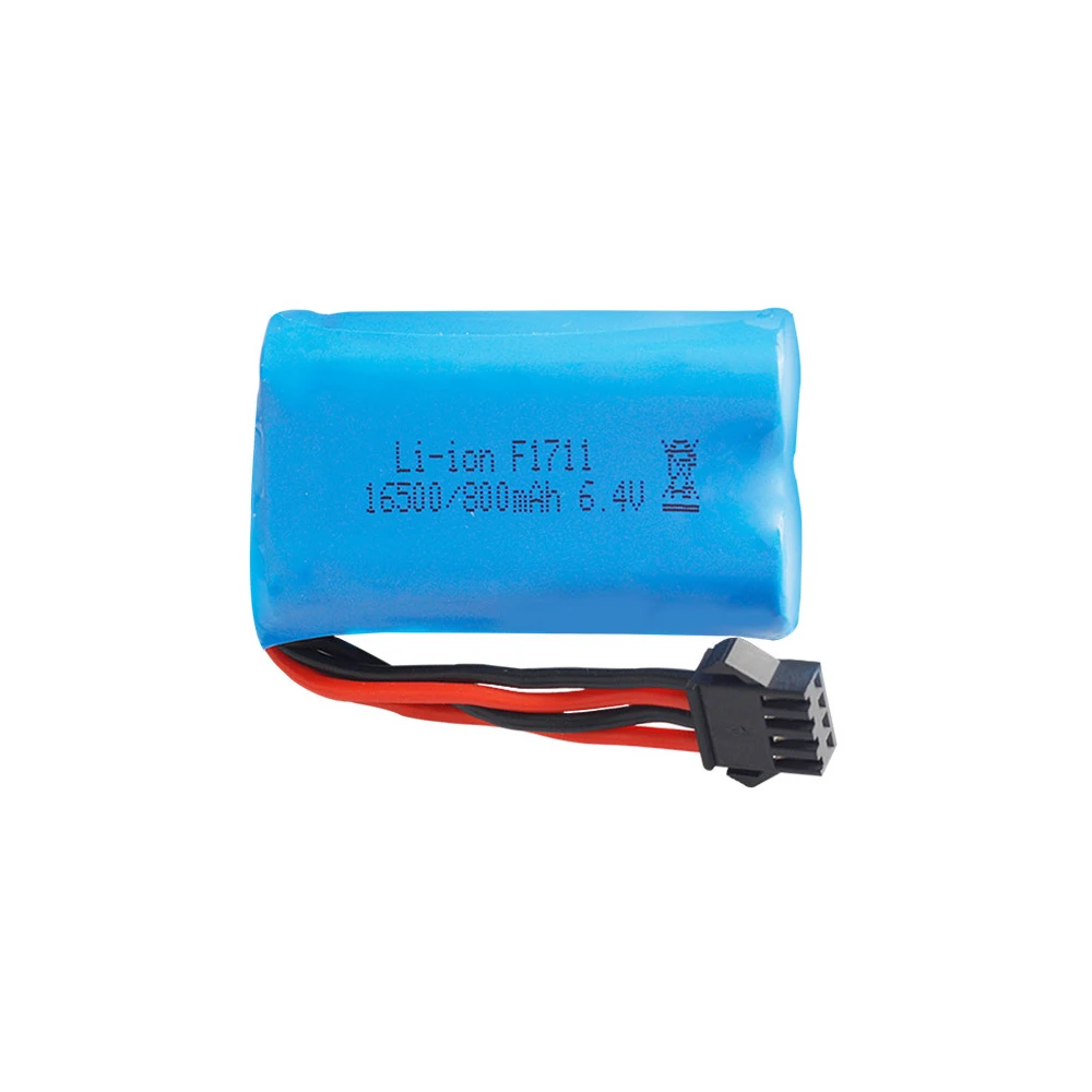5 шт./лот 6,4 В 800 мАч Lipo батарея для WLToys 18628 18629 18428 18429 дистанционный высокоскоростной автомобильный игрушечный SM4P Разъем Запасные части 6,4 В