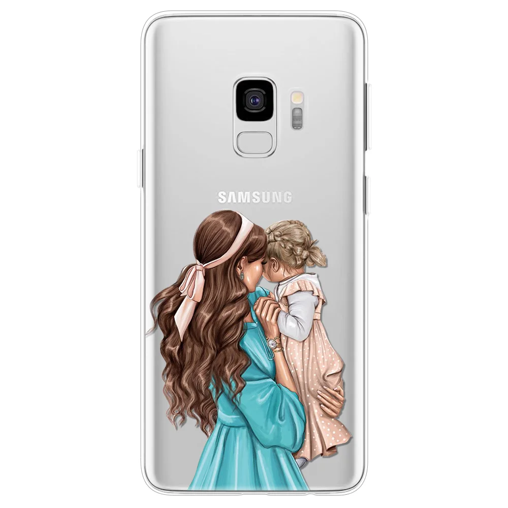 Черный, коричневый Чехол для мамы и дочки, для samsung Galaxy J4 J6 Plus J8 J7 Duo Max J3, чехол из ТПУ для samsung J5, чехол