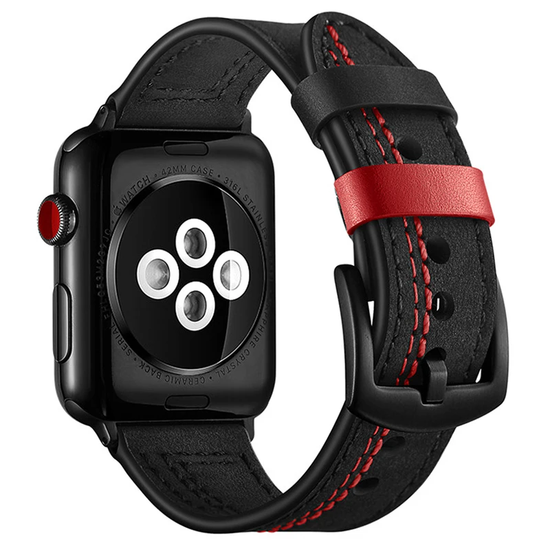 Новинка 2019 ремешок для apple watch 4 3 2 кожаный iwatch 44 мм 38 40 браслет на запястье series