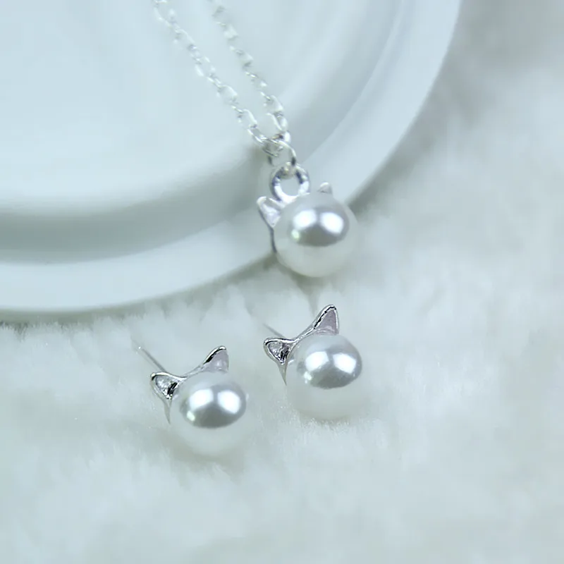 Эффектное ожерелье с котом серьги комплекты ювелирных изделий ошейник модные