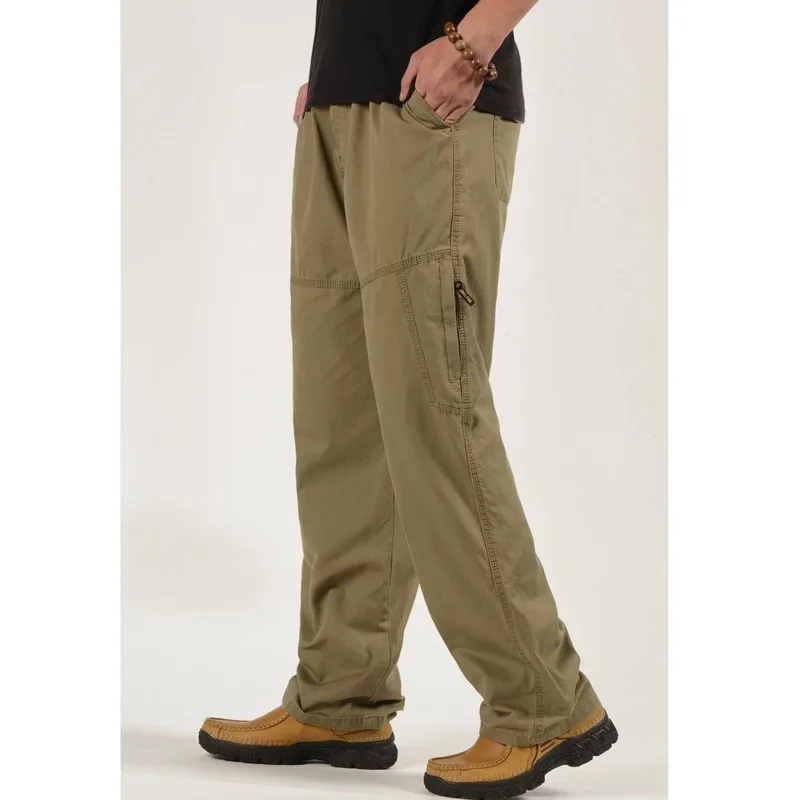

High Quality Men's Cargo Pants Plus Size Cotton Casual Loose Multi Pockets Military Overall Sweatpants Male Outdoors Trousers