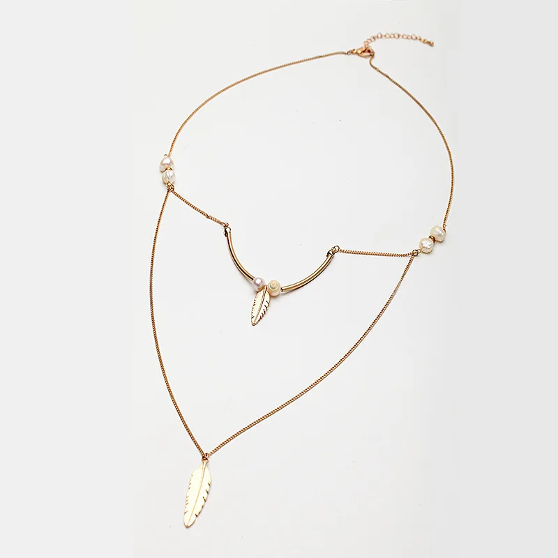 Gereit Collier Femme Романтический милое многослойное простая имитация жемчуг Золотые