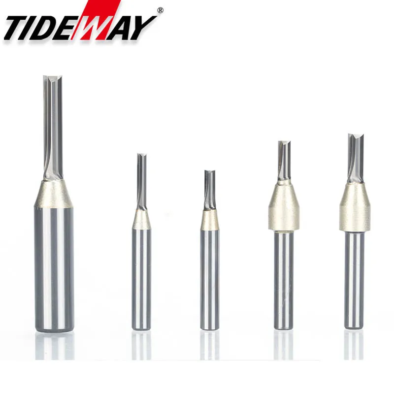 Tideway 1/" 1/4" хвостовик 2 флейты фрезы TCT прямые фрезы Деревообработка резьба по дереву гравировка карбидные Фрезы с ЧПУ