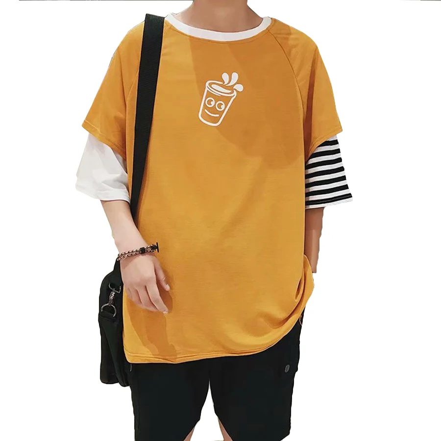 Футболка оверсайз в стиле хип-хоп футболка Харадзюку Bf Мужская свободная