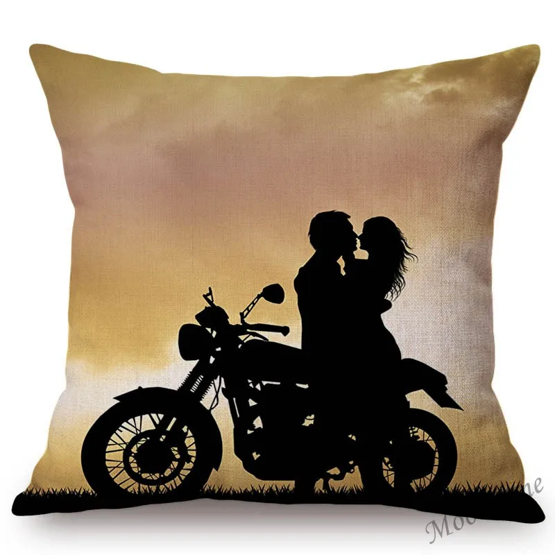 Романтический Закат мотоцикл Байкерская сцена любящая пара домашний Декор