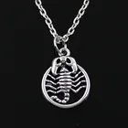 Мужские и женские подвески в виде скорпиона и зодиака, короткое длинное ожерелье серебряного цвета с круглой цепочкой, подарочные украшения