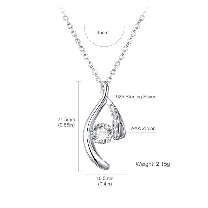Shineland Trendy Hollow Geometric Pendant Necklaces AAA Zirconia Necklace 925 Sterling Silver Jewelry For Women Bijioux Collares | Украшения
