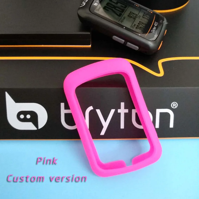 Pink Bryton Rider 450 Rider 410 велосипедный Компьютер Силиконовый чехол мультяшный резиновый защитный чехол+ HD пленка(для Bryton 405 410 450 - Цвет: Pink