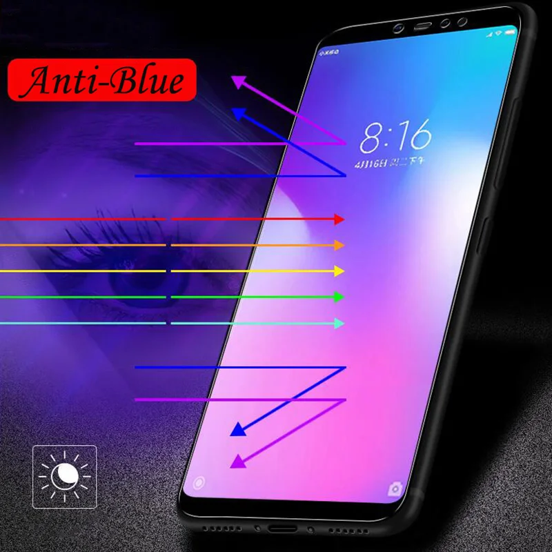 Оригинальная защитная пленка для экрана Xiaomi Mi Max 3 2.5D из закаленного синего стекла