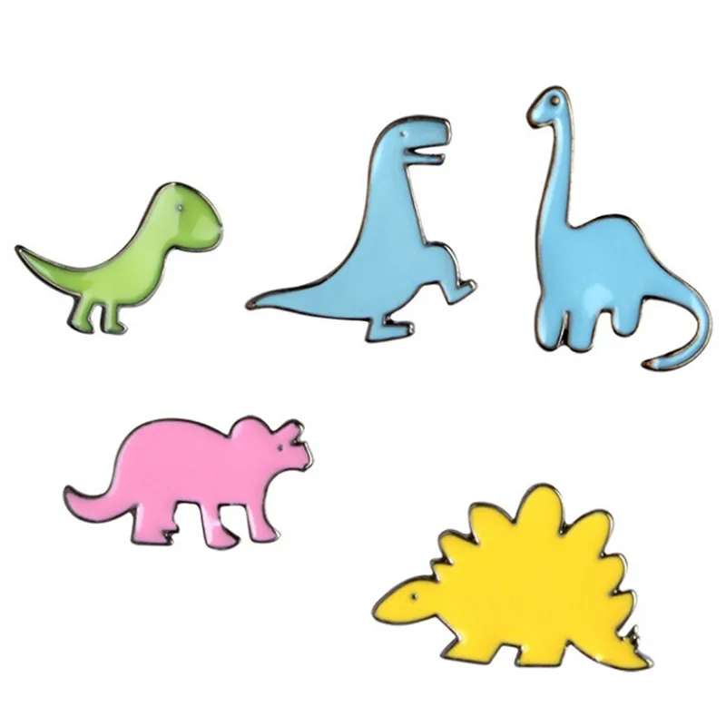 5 шт./компл. Мужская и женская мода мультфильм Динозавр эмаль брошь мини милые