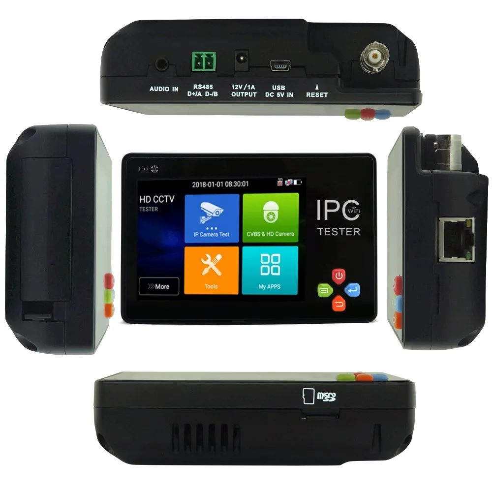 Urgraded H.265 4K IP CCTV тестер монитор IPC1600 плюс 3,5 дюймов сенсорный экран IP тестер аналоговых камер ONVIF PTZ wifi 12V1A выход