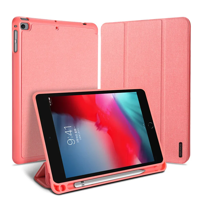 Флип-чехол для Apple iPad Mini 5 из кожи ПУ и ТПУ Защитная подставка смарт-авто сна/Пробуждение Крышка планшета с держателем карандаша - Цвет: rose