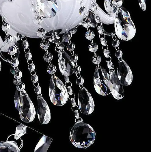 Роскошные хрустальные люстры белого цвета для гостиной столовой с тканевым