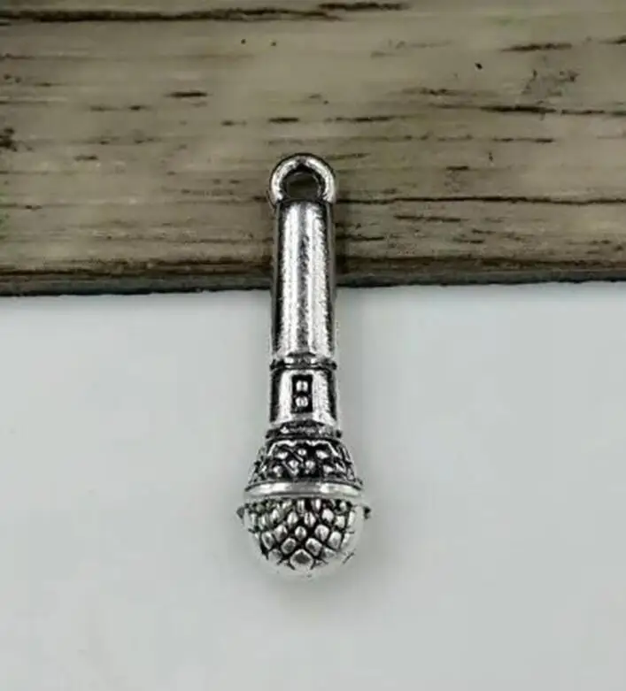 Подвеска с микрофоном для ожерелий и браслетов 30 шт. 8*25 мм | Украшения аксессуары