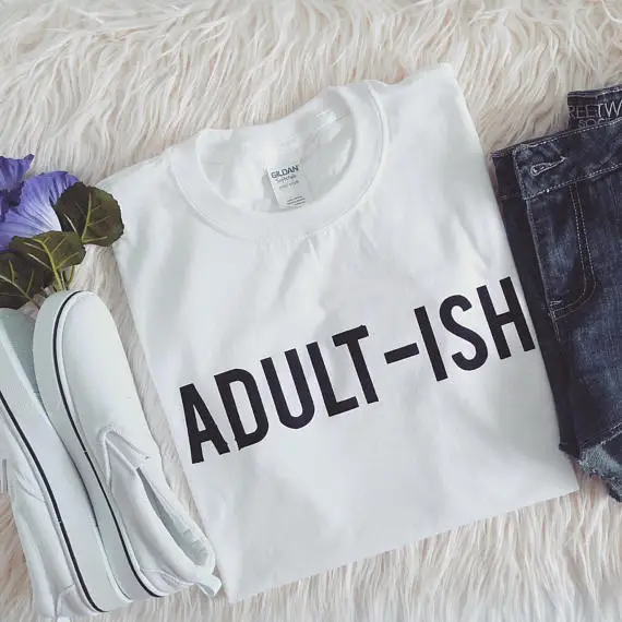 

adultish adult-ish adulting, tumblr shirts hipster grunge instagram T-shirt Unisex casual top tees t shirt moletom tumblr tees