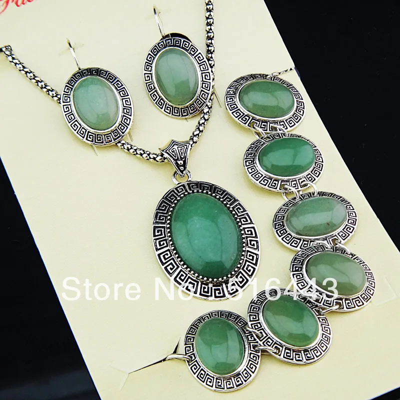 Новые 3 шт Винтаж Античная тибетский серебряный овальный Натуральный светло