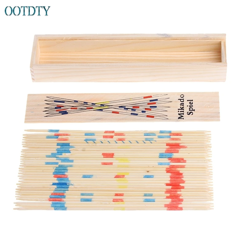 

1 Set Traditional Mikado Spiel Wooden Pick Up Sticks Set Traditional Game With Box Toy #330
