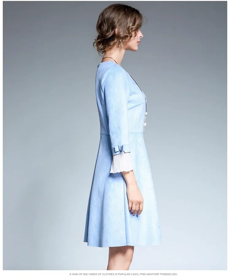 Женское Замшевое платье с круглым вырезом и бантом AD16|dress bow|o-neck dressfashion women dress |