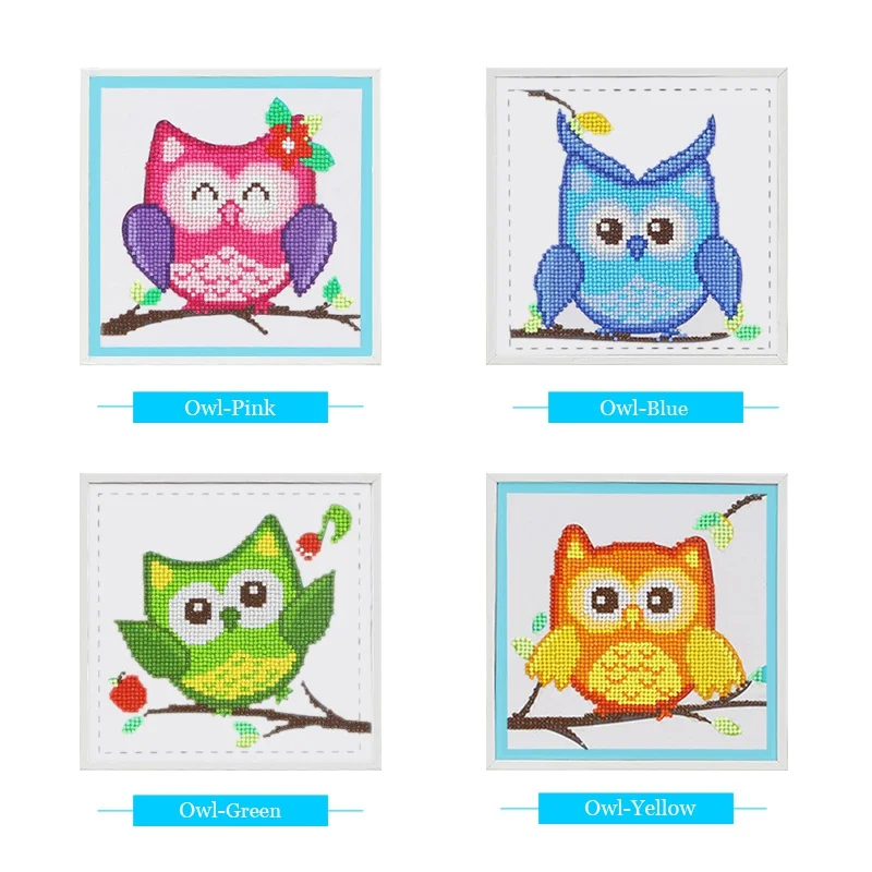 Cutiepop House Decorated DIY Night Owl Children 5D Diamond Embroidery Wooden Frame Painting Cross Stitch Animal T057 | Дом и сад