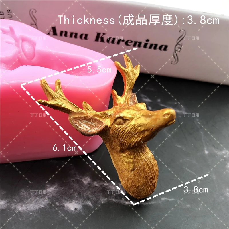 Diy Изготовление сахара модель Рождества голова оленя силиконовые формы