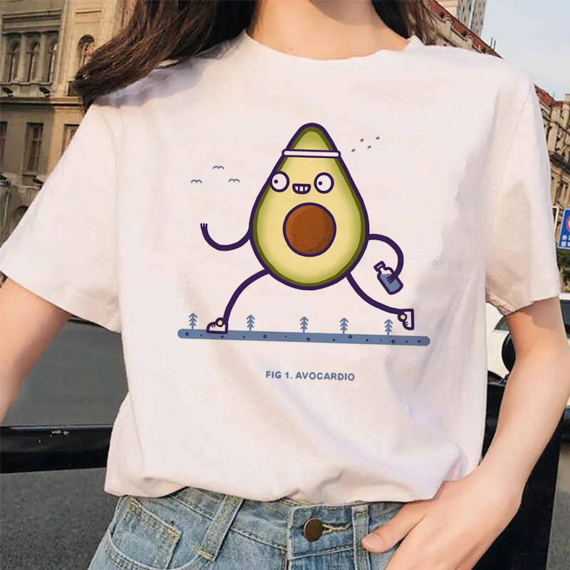 Авокадо Футболка женская kawaii vegan femme Топ футболки футболка уличная одежда с графическим принтом 90s одежда гранж Женская harajuku футболка - Цвет: 4926