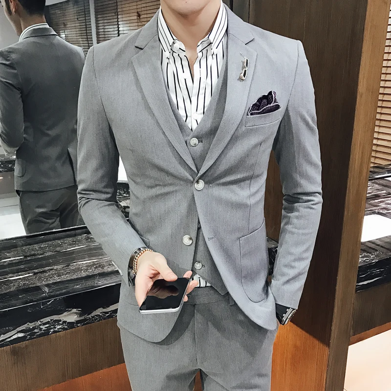 new Suits 17 Korean version of small suit young suit young  three  men  dress SJT34-P300