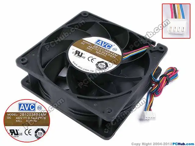 

AVC 2B12038B48M P076 DC 48V 0.54A 120x120x38mm Server Cooling Fan
