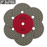 dt diatool 7pcs 400 high quality resin bond sanding discs diamond dry polishing pads 125mm for granite marble ceramic dia 5