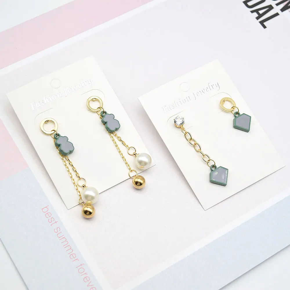 Новинка 2017 года Аксессуары Мода темперамент серьги зеленый металлический трос с