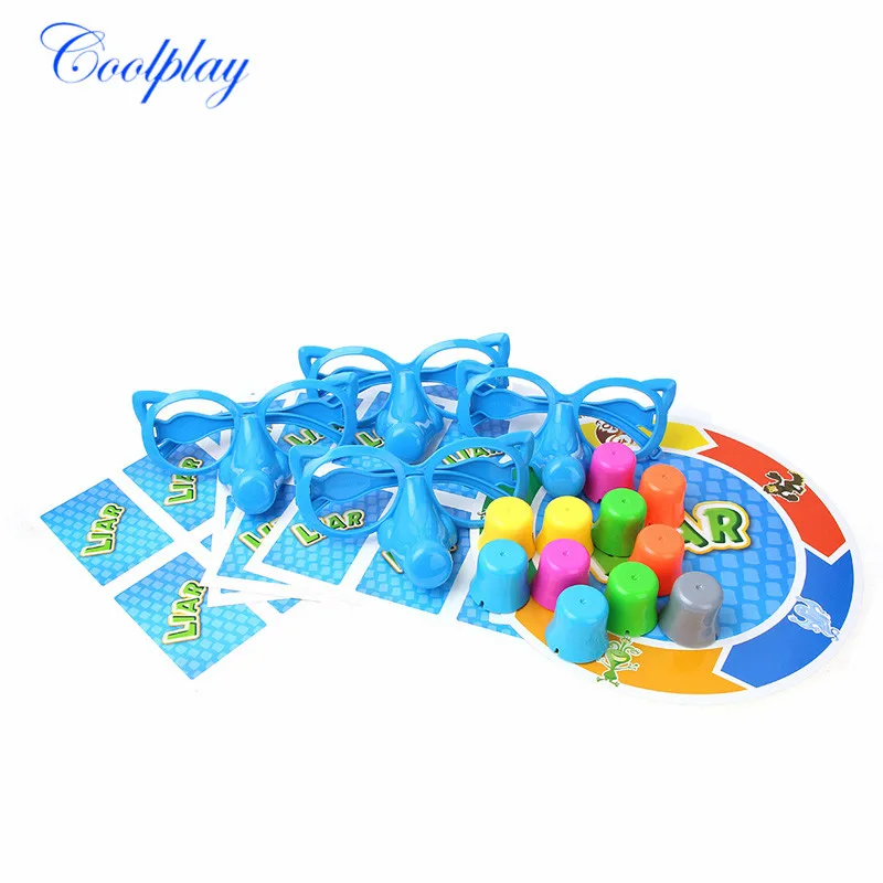 

Liar Fibber Board Game Intelligence Toys Hilarious Noses & Glasses Stretch Truth Novelty Game 2-4 Player for Children Party Game