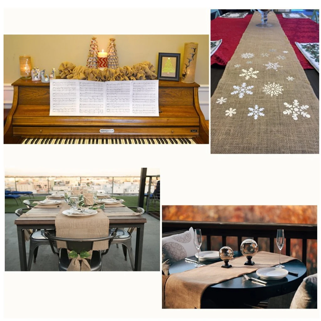 Декоративная натуральная джутовая мешковиная лента 10 метров x 30 см|Скатерти| |