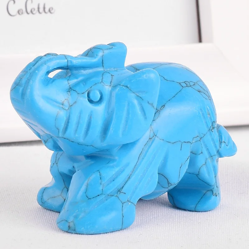 3 шт. минеральные целебные кристаллы статуэтки с голубым слоном howlite ремесло