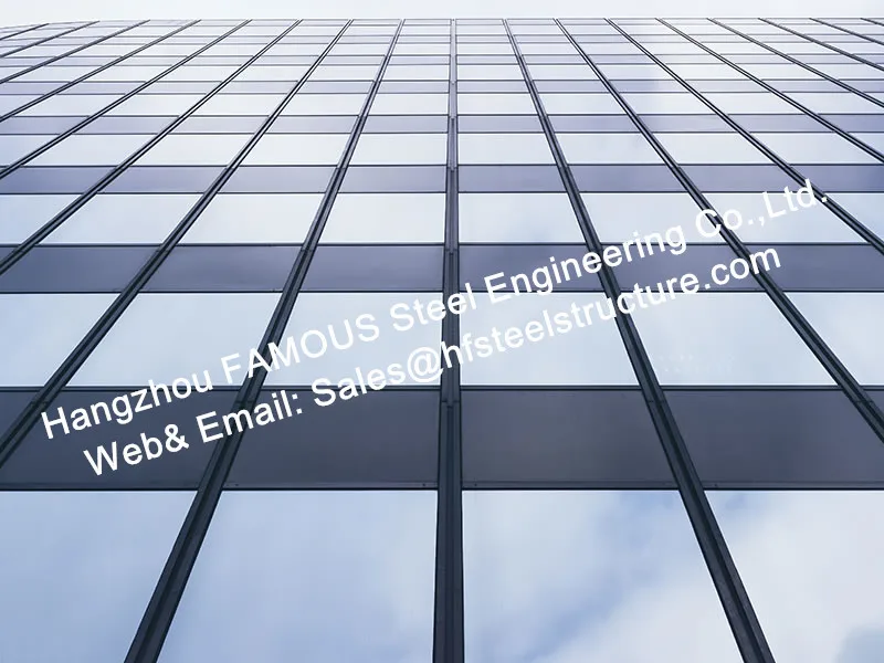 Фасадные стены занавески из стекла паука с фиксированным остеклением изогнутый