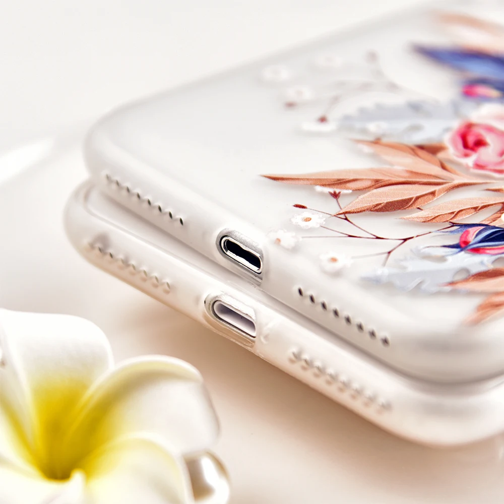 Tomkas милый узорчатый чехол для iPhone 7 8 Plus X роскошный красивый цветок СИЛИКОН ТПУ 6 S