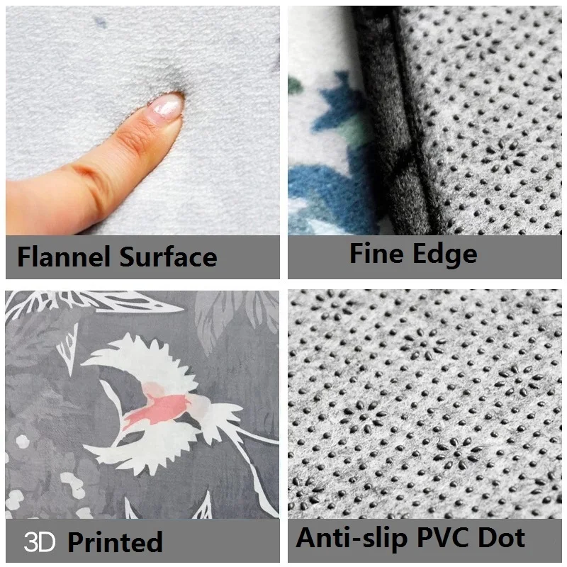 3D ковер с цветами сливы для гостиной коврики принтом крана Нескользящие в