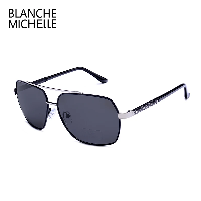 Blanche Мишель квадратных поляризованных солнцезащитных очков Для мужчин UV400 солнцезащитные очки для вождения мужские gafas-де-сол Металл Óculos с коробкой