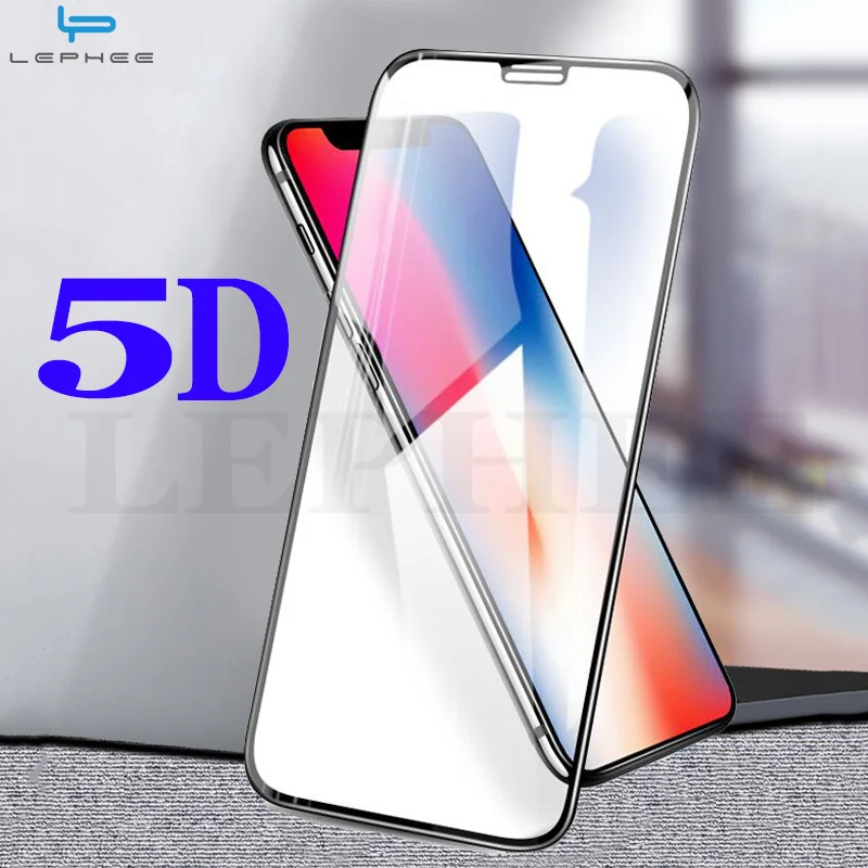 Стекло защитное LEPHEE для Apple iPhone (разные модели) 5D/9D черный/белый|Защитные стёкла и