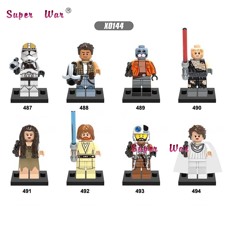 X0144 1 комплект серии 3 Leia Skywalker Yoda C3PO R2D2 Дарт Вейдер строительные блоки игрушки для детей - Цвет: X0144